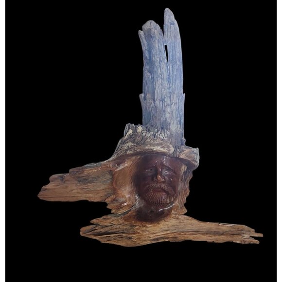 Vintage Aboriginal Wood face carving, Made in Australia in 92' - Picture 4 of 4